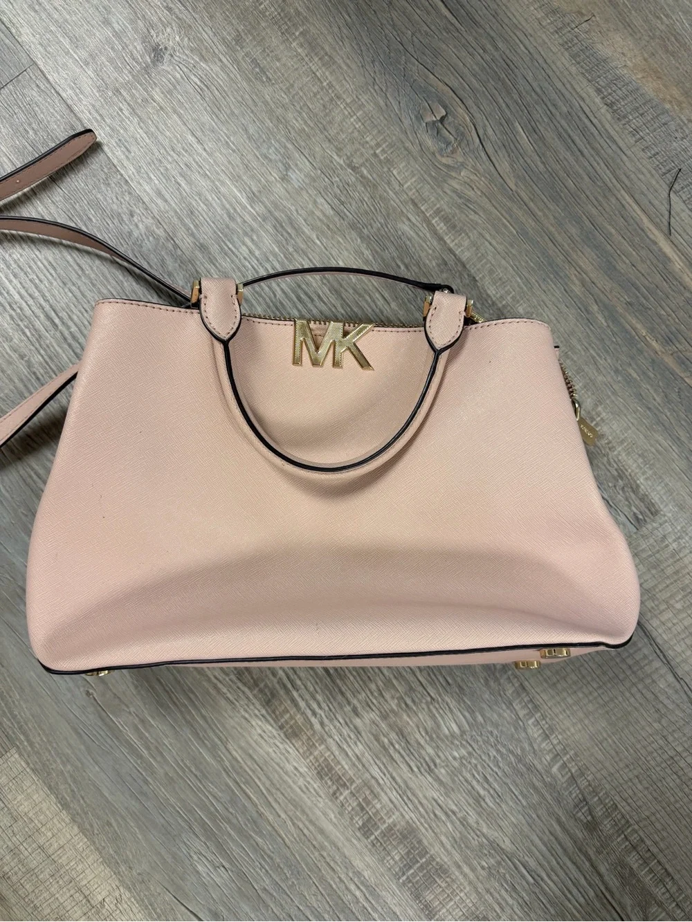 Michael Kors Blush Saffiano Leather Satchel with Gold Hardware